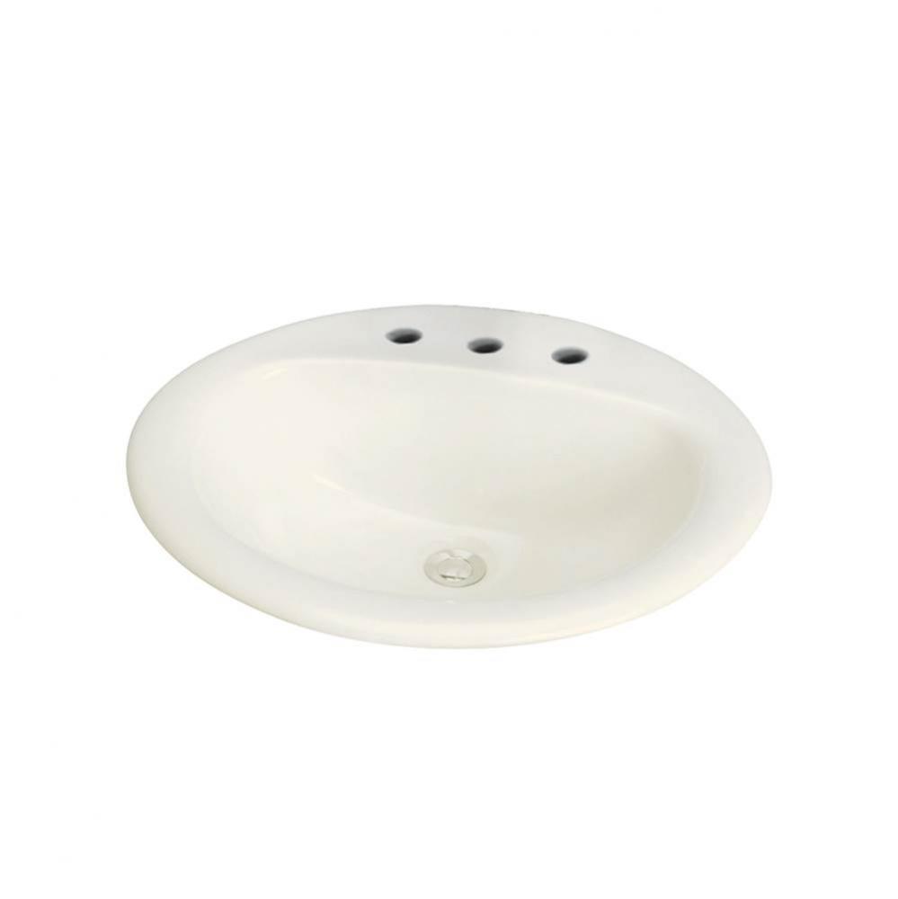 Akron Vitreous China 20-in Drop-in Lavatory with 8-in CC Faucet Holes