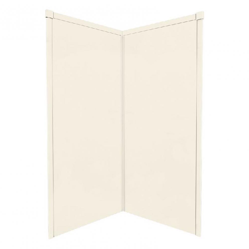 36'' x 36'' x 72'' Decor Corner Shower Wall Kit in Cameo
