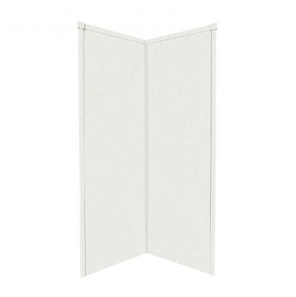 36'' x 36'' x 96'' Decor Corner Shower Wall Kit in Matrix White