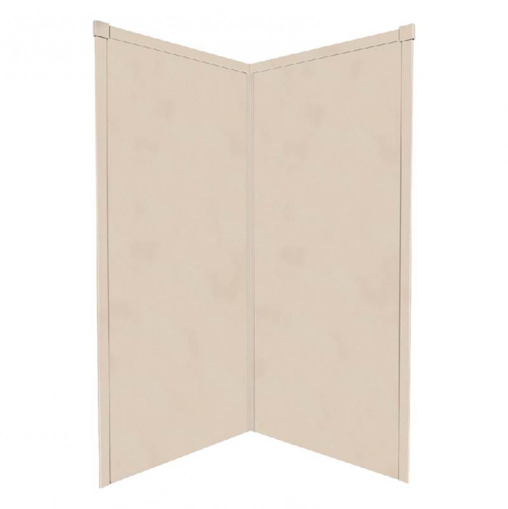 38'' x 38'' x 72'' Decor Corner Shower Wall Kit in Sand Castle