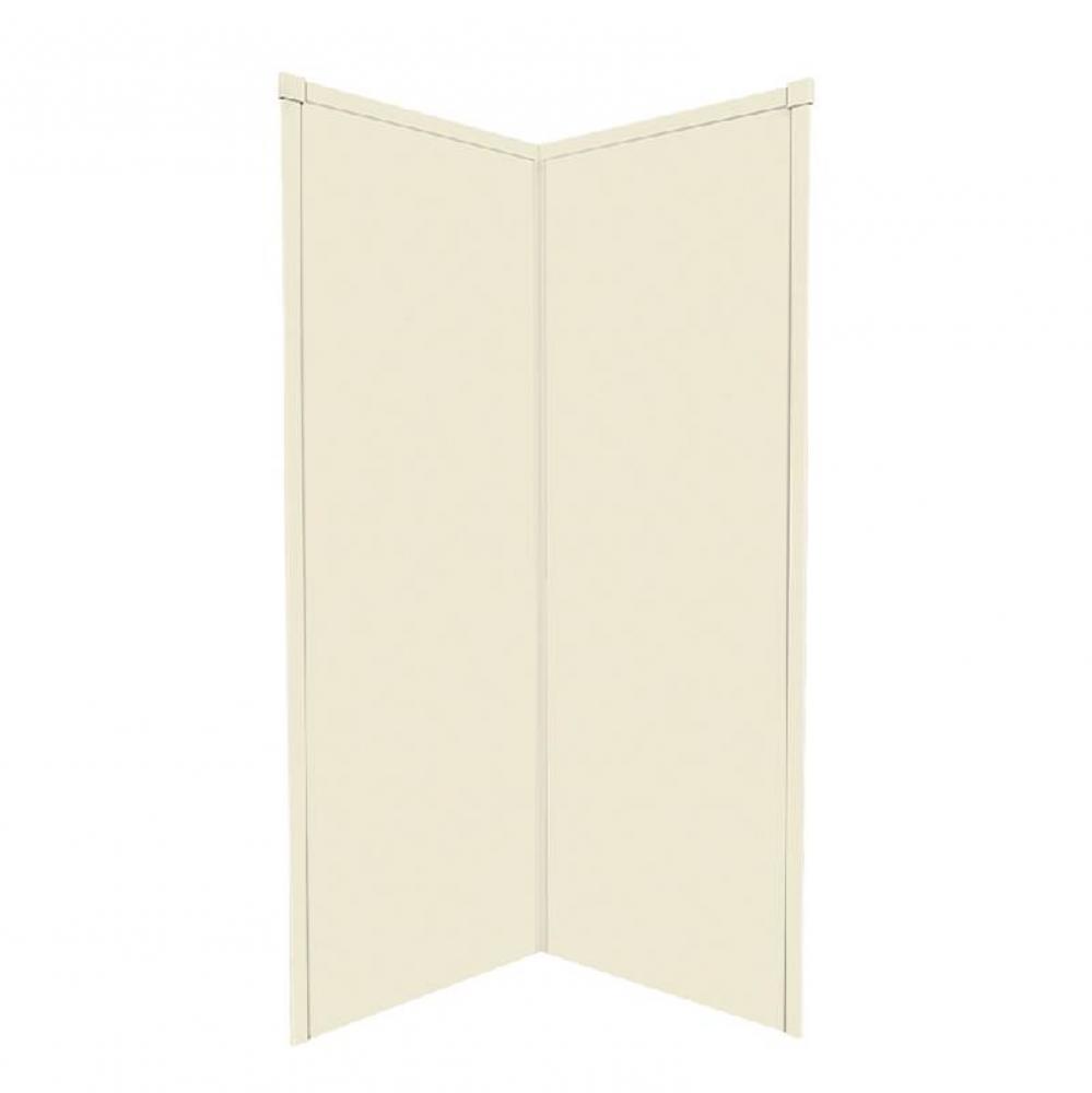 38'' x 38'' x 96'' Decor Corner Shower Wall Kit in Biscuit