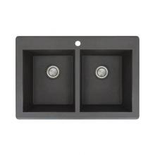Transolid TR-RTDE3322-09-1 - Transolid SilQ Radius Granite DI EQL DBL Black 1 hole
