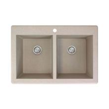 Transolid TR-RTDE3322-16-1 - Transolid SilQ Granite Eql Dbl DI Cafe Latte 1-hole