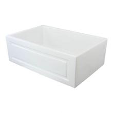 Transolid TR-FUSH302010 - Versailles 30in x 20in Undermount Single Bowl Farmhouse Fireclay Kitchen Sink with Reversible (Fre