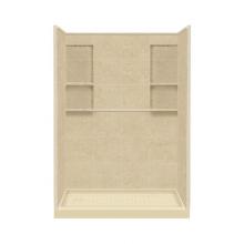 Transolid DKWF6008L-96 - 30'' x 60'' x 83'' Solid Surface Left-Hand Alcove Shower Kit in Almo