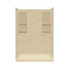 Transolid DKWF6028R-96 - 32'' x 60'' x 83'' Solid Surface Right-Hand Alcove Shower Kit in Alm