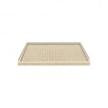 Transolid F6032L-96 - 60'' x 32'' Solid Surface Left-Hand Shower Base in Almond Sky