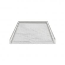 Transolid FG3938-91 - 39.5'' x 37.75'' Solid Surface Barrier-Free Right-Hand Shower Base in White Ca
