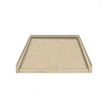 Transolid FG3938-96 - 39.5'' x 37.75'' Solid Surface Barrier-Free Right-Hand Shower Base in Almond S