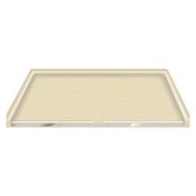 Transolid FG6338-05 - 63.5'' x 37.75'' Solid Surface Barrier-Free Right-Hand Shower Base in Almond