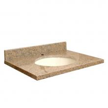 Transolid G3119-E1-A-B-1 - Granite 31-in x 19-in Bathroom Vanity Top with Eased Edge, Single Faucet Hole, and Biscuit Bowl in