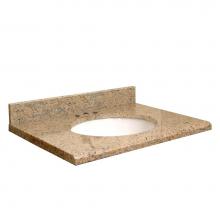 Transolid G3119-E1-E-W-8C - Granite 31-in x 19-in Bathroom Vanity Top with Beveled Edge, 8-in Contour, and White Bowl in Giall