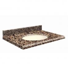 Transolid G3119-E5-E-B-1 - Granite 31-in x 19-in Bathroom Vanity Top with Beveled Edge, Single Faucet Hole, and Biscuit Bowl