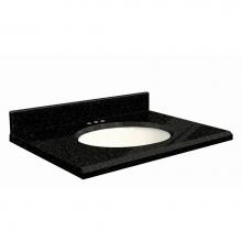 Transolid G3119-F5-E-W-8 - Granite 31-in x 19-in Bathroom Vanity Top with Beveled Edge, 8-in Centerset, and White Bowl in Abs