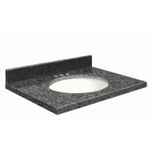 Transolid G3122-E8-A-W-8 - Granite 31-in x 22-in Bathroom Vanity Top with Eased Edge, 8-in Centerset, and White Bowl in Blue