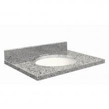 Transolid G3719-F4-A-W-4 - Granite 37-in x 19-in Bathroom Vanity Top with Eased Edge, 4-in Centerset, and White Bowl in Rosse