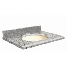 Transolid G3722-F4-E-B-4 - Granite 37-in x 22-in Bathroom Vanity Top with Beveled Edge, 4-in Centerset, and Biscuit Bowl in R