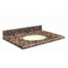 Transolid G4919-E5-A-B-4 - Granite 49-in x 19-in Bathroom Vanity Top with Eased Edge, 4-in Centerset, and Biscuit Bowl in Bal