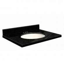 Transolid G4922-F5-A-W-8 - Granite 49-in x 22-in Bathroom Vanity Top with Eased Edge, 8-in Centerset, and White Bowl in Absol