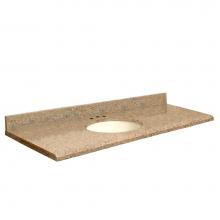Transolid G6122-E1-E-B-8C - Granite 61-in x 22-in Bathroom Vanity Top with Beveled Edge, 8-in Contour, and Biscuit Bowl in Gia