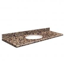 Transolid G6122-E5-E-W-8C - Granite 61-in x 22-in 1 Sink Bathroom Vanity Top with Beveled Edge, 8-in Contour, and White Bowl i