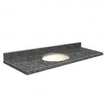 Transolid G6122-E8-A-B-8 - Granite 61-in x 22-in Bathroom Vanity Top with Eased Edge, 8-in Centerset, and Biscuit Bowl in Blu