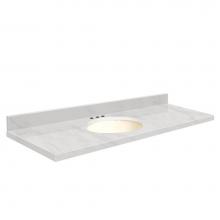 Transolid G6122-M1-A-B-8 - Natural Marble 61-in x 22-in Bathroom Vanity Top with Eased Edge, 8-in Centerset, and Biscuit Bowl