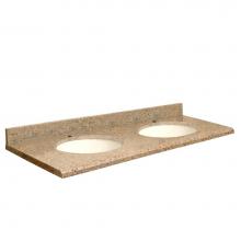 Transolid G61222-E1-E-B-1 - Granite 61-in x 22-in Double Sink Bathroom Vanity Top with Beveled Edge, Single Faucet Hole, and B