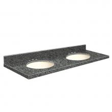 Transolid G61222-E8-A-B-8C - Granite 61-in x 22-in Double Sink Bathroom Vanity Top with Eased Edge, 8-in Contour, and Biscuit B