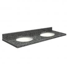 Transolid G61222-E8-A-W-8 - Granite 61-in x 22-in Double Sink Bathroom Vanity Top with Eased Edge, 8-in Centerset, and White B
