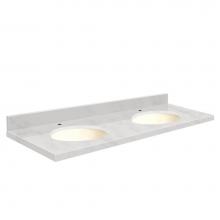 Transolid G61222-M1-A-B-1 - Natural Marble 61-in x 22-in Double Sink Bathroom Vanity Top with Eased Edge, Single Faucet Hole,