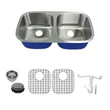 Transolid TR-K-MUDE32189 - Meridian Stainless Steel 32 Undermount Kitchen Sink Kit with Bottom Grids, Flip-Top Strainer, Flip
