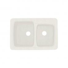 Transolid KDT33226-68 - Savannah 33in x 22in Solid Surface Drop-in Double Bowl Kitchen Sink, in Matrix Summit