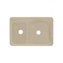 Transolid KDT33228-60 - Cambridge 33in x 22in Solid Surface Drop-in Double Bowl Kitchen Sink, in Matrix Sand