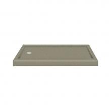 Transolid PAN3260L-A3 - 60'' x 32'' Decor Solid Surface Left-Hand Shower Base in Peppered Sage