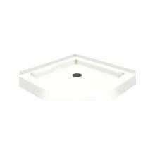 Transolid PAN3636N-A5 - 36'' x 36'' Decor Solid Surface Shower Base in White