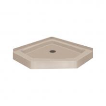 Transolid PAN3838N-A2 - Decor Solid Surface 38-in x 38-in Neo-Angle Shower Base with Center Drain