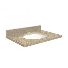 Transolid Q2519-3G-A-W-4 - Quartz 25-in x 19-in Bathroom Vanity Top with Eased Edge, 4-in Centerset, and White Bowl in Sorren