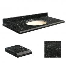 Transolid Q2522-4L-E-B-8 - Quartz 25-in x 22-in Bathroom Vanity Top with Beveled Edge, 8-in Centerset, and Biscuit Bowl in In