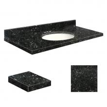 Transolid Q4922-4L-A-W-4 - Quartz 49-in x 22-in Bathroom Vanity Top with Eased Edge, 4-in Centerset, and White Bowl in Interl