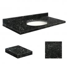 Transolid Q4922-4L-A-W-8C - Quartz 49-in x 22-in Bathroom Vanity Top with Eased Edge, 8-in Contour, and White Bowl in Interlud