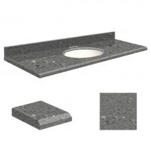 Transolid Q6122-4T-E-W-4 - Quartz 61-in x 22-in Bathroom Vanity Top with Beveled Edge, 4-in Centerset, and White Bowl in Grey