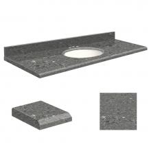 Transolid Q6122-4T-E-W-8C - Quartz 61-in x 22-in Bathroom Vanity Top with Beveled Edge, 8-in Contour, and White Bowl in Greyst