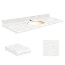 Transolid Q6122-4W-E-B-4 - Quartz 61-in x 22-in Bathroom Vanity Top with Beveled Edge, 4-in Centerset, and Biscuit Bowl in Na