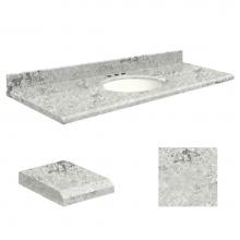 Transolid Q6122-6C-E-W-8 - Quartz 61-in x 22-in Bathroom Vanity Top with Beveled Edge, 8-in Centerset, and White Bowl in Wint