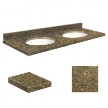 Transolid Q61222-4J-A-W-8C - Quartz 61-in x 22-in Double Sink Bathroom Vanity Top with Eased Edge, 8-in Contour, and White Bowl