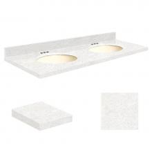 Transolid Q61222-4W-A-B-4 - Quartz 61-in x 22-in Double Sink Bathroom Vanity Top with Eased Edge, 4-in Centerset, and Biscuit