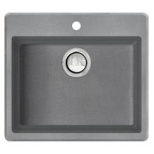 Transolid TR-QTSB2220-17-1 - Quantum 22in x 20in silQ Granite Drop-in Single Bowl Kitchen Sink with 1 Pre-Drilled Faucet Hole,