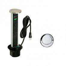 Transolid SA80051SS - Pop Up Power and Charging Station with 3-socket and 2-usb outlets, Stainless Steel