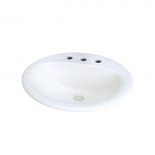 Transolid TL-1558-01 - Akron Vitreous China 20-in Drop-in Lavatory with 8-in CC Faucet Holes